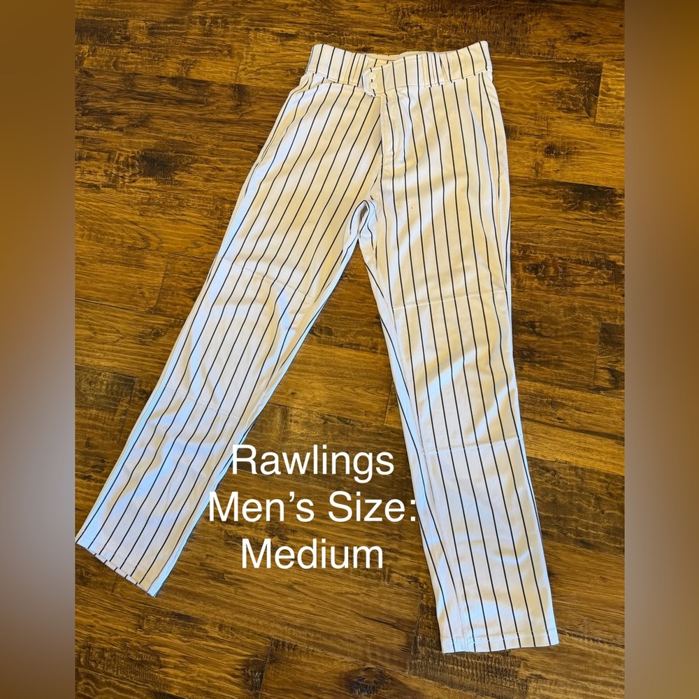 Rawlings Men’s Black/white Pinstripes Baseball Pants
